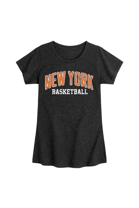- New York Basketball - Youth Girls Fitted Short Sleeve T-Shirt