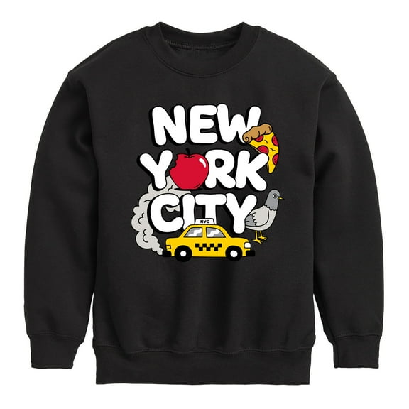 Instant Message - New York City Collage - Toddler & Youth Crewneck Fleece Sweatshirt