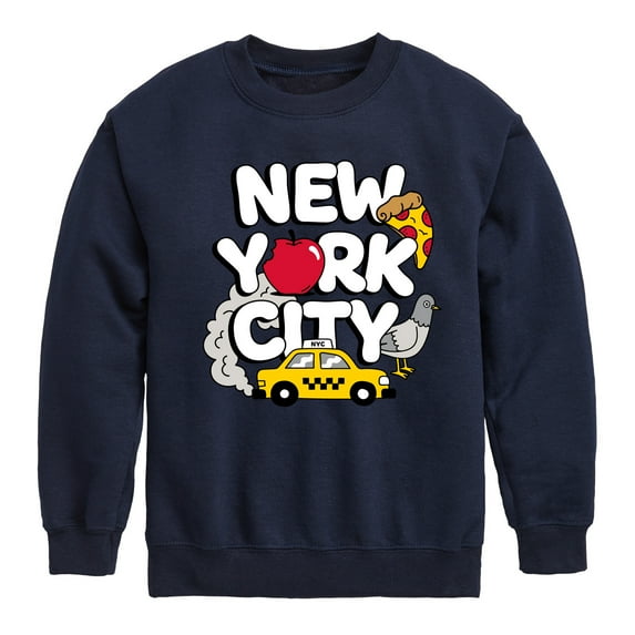Instant Message - New York City Collage - Toddler & Youth Crewneck Fleece Sweatshirt