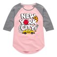thumbnail image 1 of Instant Message - New York City Collage  - Toddler & Youth Girls Raglan Graphic T-Shirt, 1 of 6