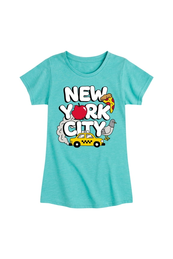 - New York City Collage Fitted Short Sleeve Graphic T-Shirt