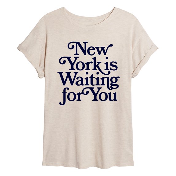 Instant Message - New York is Waiting For You Oversized Graphic T-Shirt