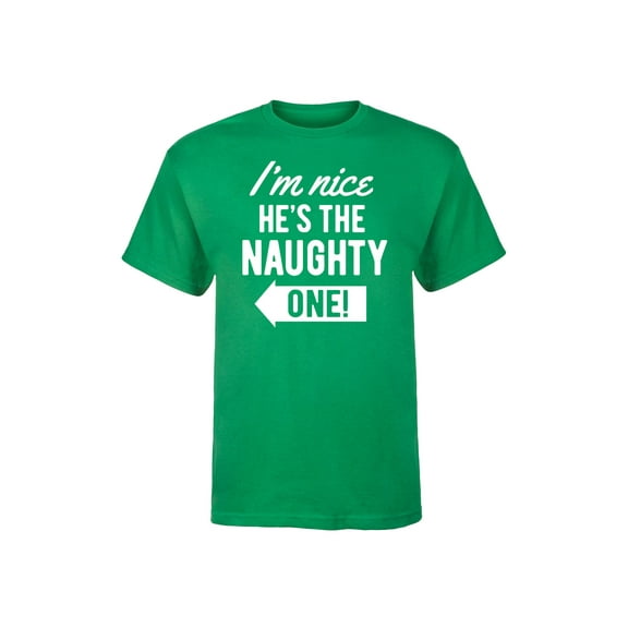 Instant Message - Nice Hes Naughty One - Men's Short Sleeve Graphic T-Shirt