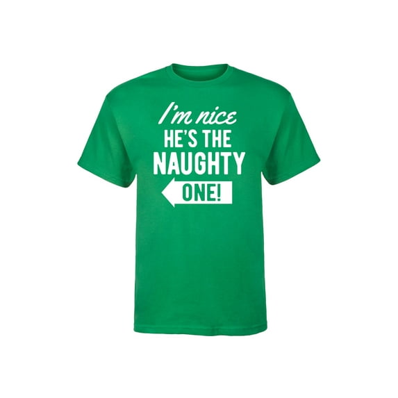 Instant Message - Nice Hes Naughty One - Men's Short Sleeve Graphic T-Shirt