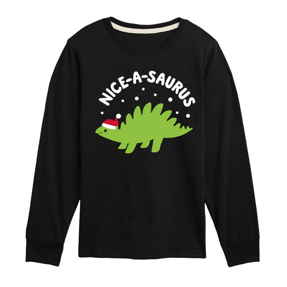 Instant Message - Niceasaurus Christmas - Toddler & Youth Long Sleeve Graphic T-Shirt