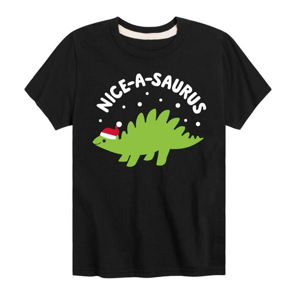 Instant Message - Niceasaurus Christmas - Toddler & Youth Short Sleeve Graphic T-Shirt