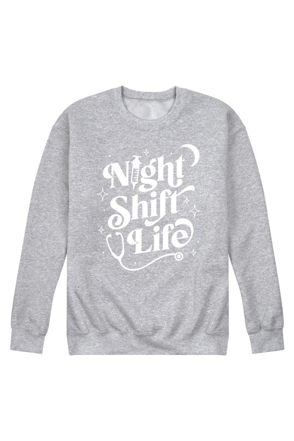 - Night Shift Life - Men's Crew Fleece Sweatshirt