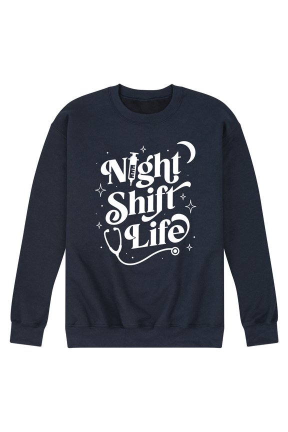 - Night Shift Life - Men's Crew Fleece Sweatshirt