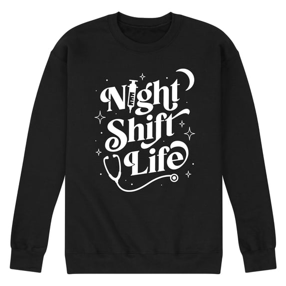 Instant Message - Night Shift Life - Men's Crew Fleece Sweatshirt