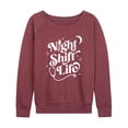 thumbnail image 1 of Instant Message - Night Shift Life - Women's Lightweight French Terry Long Sleeve Shirt, 1 of 6