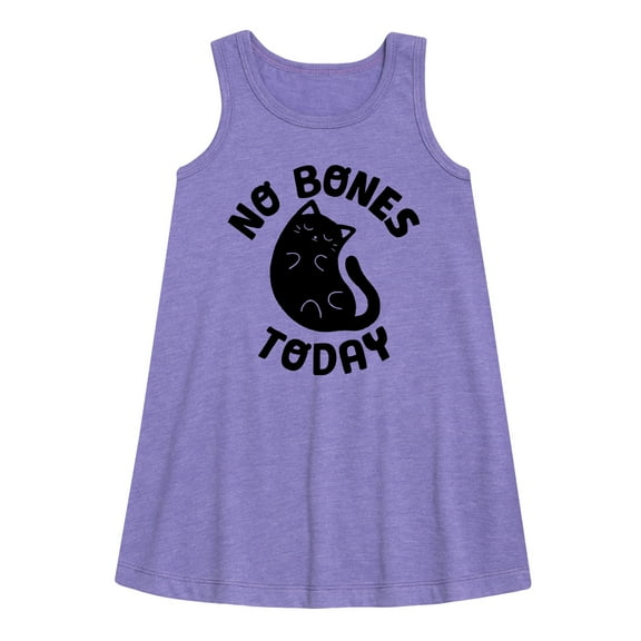 Instant Message - No Bones Today Melty Cat - Toddler and Youth Girls A-line Dress