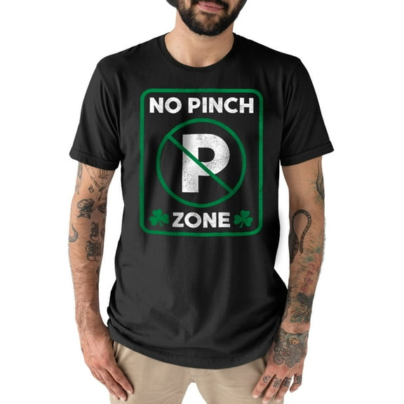 Instant Message - No Pinch Zone Sign - St. Patrick's Day - Men's Short Sleeve Graphic T-Shirt