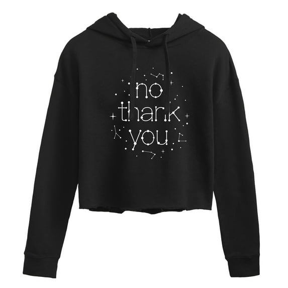 Instant Message - No Thank You Celestial Stars Constellation - Womans Cropped Hoodie
