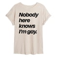 thumbnail image 1 of Instant Message - Nobody Knows I'm Gay Relaxed Fit T-Shirt, 1 of 5