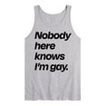 thumbnail image 1 of Instant Message - Nobody Knows Im Gay - LGBT Pride Ally - Men's Jersey Tank, 1 of 4