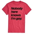 thumbnail image 1 of Instant Message - Nobody Knows Im Gay - LGBT Pride Ally - Men's Short Sleeve T-Shirt, 1 of 5