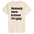 thumbnail image 1 of Instant Message - Nobody Knows Im Gay - LGBT Pride Ally - Men's Short Sleeve T-Shirt, 1 of 5