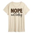 thumbnail image 1 of Instant Message - Nope Not Today Leopard Print - Women's Short Sleeve Graphic T-Shirt, 1 of 5