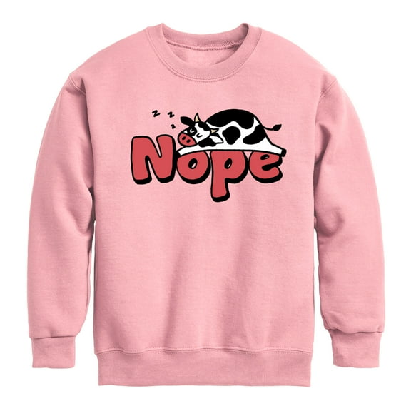 Instant Message - Nope Sleeping Cow - Toddler & Youth Crewneck Fleece Sweatshirt