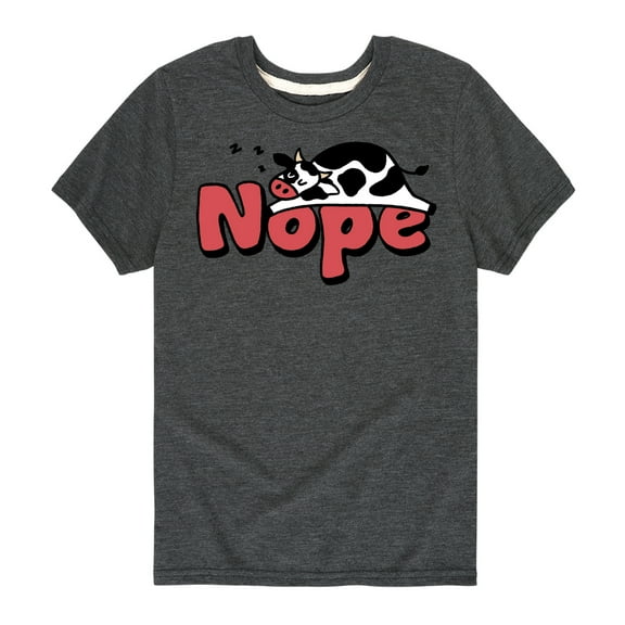 Instant Message - Nope Sleeping Cow - Toddler & Youth Short Sleeve Graphic T-Shirt