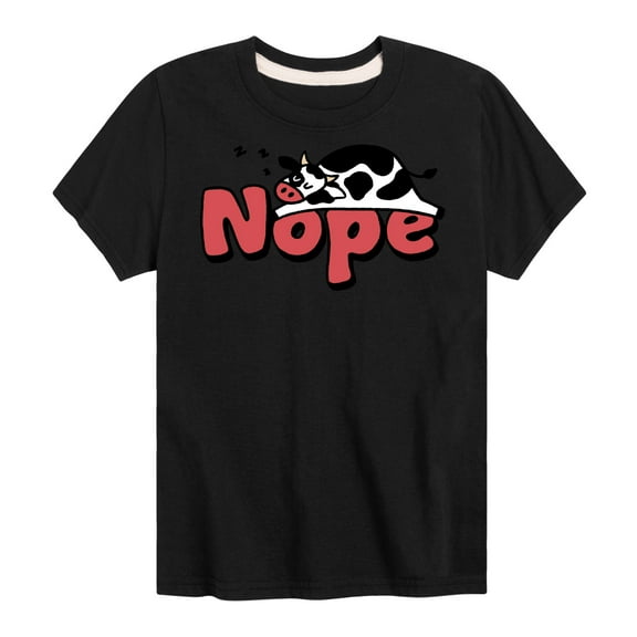 Instant Message - Nope Sleeping Cow - Toddler & Youth Short Sleeve Graphic T-Shirt