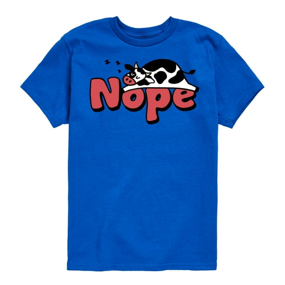 Instant Message - Nope Sleeping Cow - Toddler & Youth Short Sleeve Graphic T-Shirt