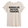 thumbnail image 1 of Instant Message - Normalize Critical Thinking - Juniors Oversized Graphic T-Shirt, 1 of 5