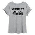 thumbnail image 1 of Instant Message - Normalize Critical Thinking - Juniors Oversized Graphic T-Shirt, 1 of 5