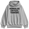 thumbnail image 1 of Instant Message - Normalize Critical Thinking - Women's Oversized Fleece Hoodie Sweatshirt, 1 of 4