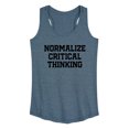 thumbnail image 1 of Instant Message - Normalize Critical Thinking Graphic Racerback Tank, 1 of 5