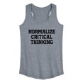 thumbnail image 1 of Instant Message - Normalize Critical Thinking Graphic Racerback Tank, 1 of 4