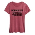 thumbnail image 1 of Instant Message - Normalize Critical Thinking - Women's Short Sleeve Graphic T-Shirt, 1 of 5