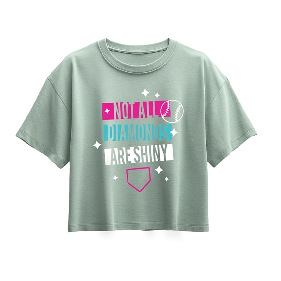 Instant Message - Not All Diamonds Are Shiny Short Sleeve Boxy Graphic T-Shirt