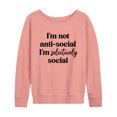 thumbnail image 1 of Instant Message - Not Anti Social Selectively Social - Women's Lightweight French Terry Pullover, 1 of 7
