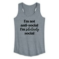 thumbnail image 1 of Instant Message - Not Anti Social Selectively Social - Women's Racerback Tank Top, 1 of 6