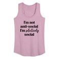 thumbnail image 1 of Instant Message - Not Anti Social Selectively Social - Women's Racerback Tank Top, 1 of 6