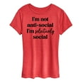 thumbnail image 1 of Instant Message - Not Anti Social Selectively Social - Women's Short Sleeve Graphic T-Shirt, 1 of 6