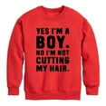 thumbnail image 1 of Instant Message - Not Cutting My Hair - Toddler And Youth Crewneck Fleece Sweatshirt, 1 of 5