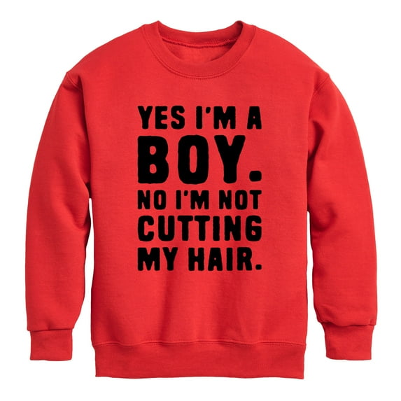 Instant Message - Not Cutting My Hair - Toddler And Youth Crewneck Fleece Sweatshirt