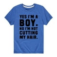 thumbnail image 1 of Instant Message - Not Cutting My Hair - Toddler And Youth Short Sleeve Graphic T-Shirt, 1 of 5
