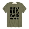 thumbnail image 1 of Instant Message - Not Cutting My Hair - Toddler And Youth Short Sleeve Graphic T-Shirt, 1 of 5