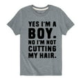 thumbnail image 1 of Instant Message - Not Cutting My Hair - Youth Short Sleeve T-Shirt, 1 of 5