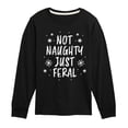 thumbnail image 1 of Instant Message - Not Naughty Just Feral - Youth Long Sleeve Graphic T-shirt, 1 of 5