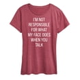 thumbnail image 1 of Instant Message - Not Responsible For Face - Women's Short Sleeve Graphic T-Shirt, 1 of 6