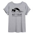 thumbnail image 1 of Instant Message - Not Today Cat - Juniors Oversized Graphic T-shirt, 1 of 5