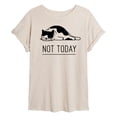 thumbnail image 1 of Instant Message - Not Today Cat - Juniors Oversized Graphic T-shirt, 1 of 5