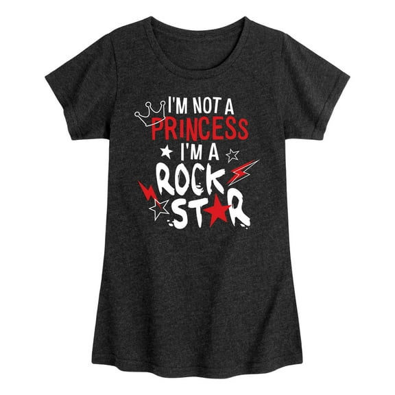 Instant Message - Not a Princess Rock Star-Girls Toddler And Youth Short Sleeve Graphic T-Shirt
