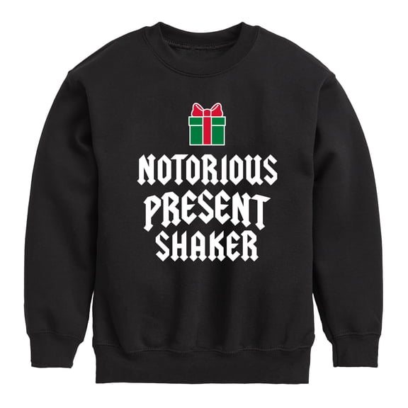 Instant Message - Notorious Present Shaker Christmas - Toddler & Youth Crewneck Fleece Sweatshirt