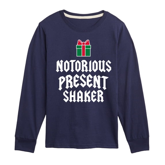 Instant Message - Notorious Present Shaker Christmas - Toddler & Youth Long Sleeve Graphic T-Shirt