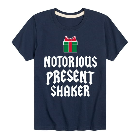 Instant Message - Notorious Present Shaker Christmas - Toddler & Youth Short Sleeve Graphic T-Shirt
